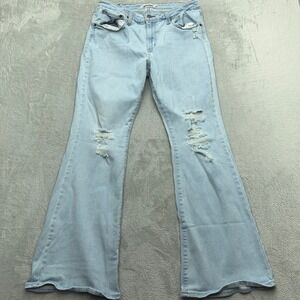 Levi's Jeans Womens 32 Blue 726 Flare High Rise Distressed Denim Light Wash